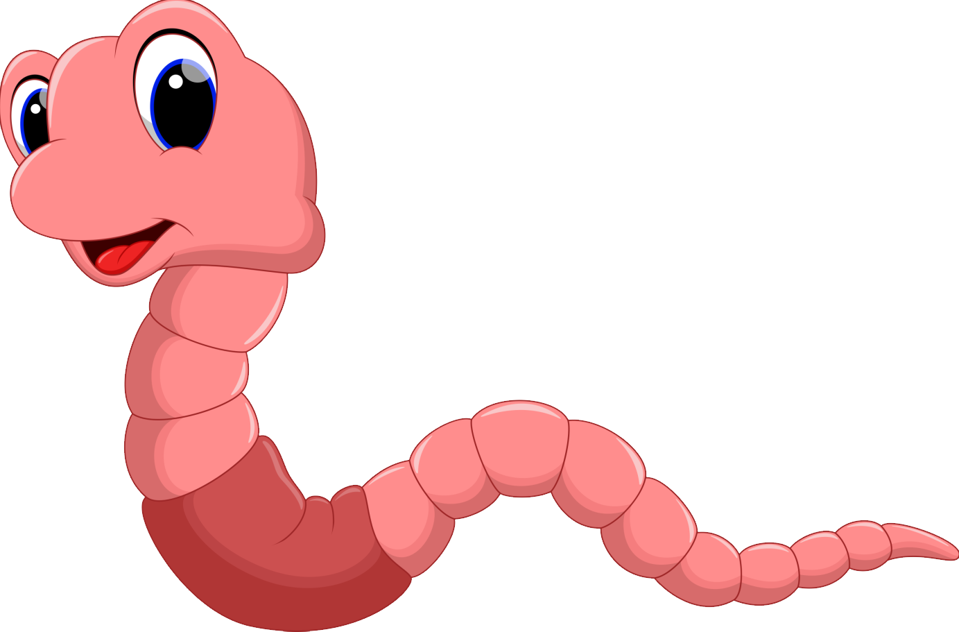 Earthworm Png Image With - Worm Cartoon (1383x911), Png Download