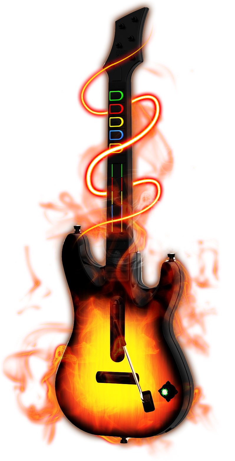 , F - Guitarra Electrica Con Fuego Png (798x1564), Png Download