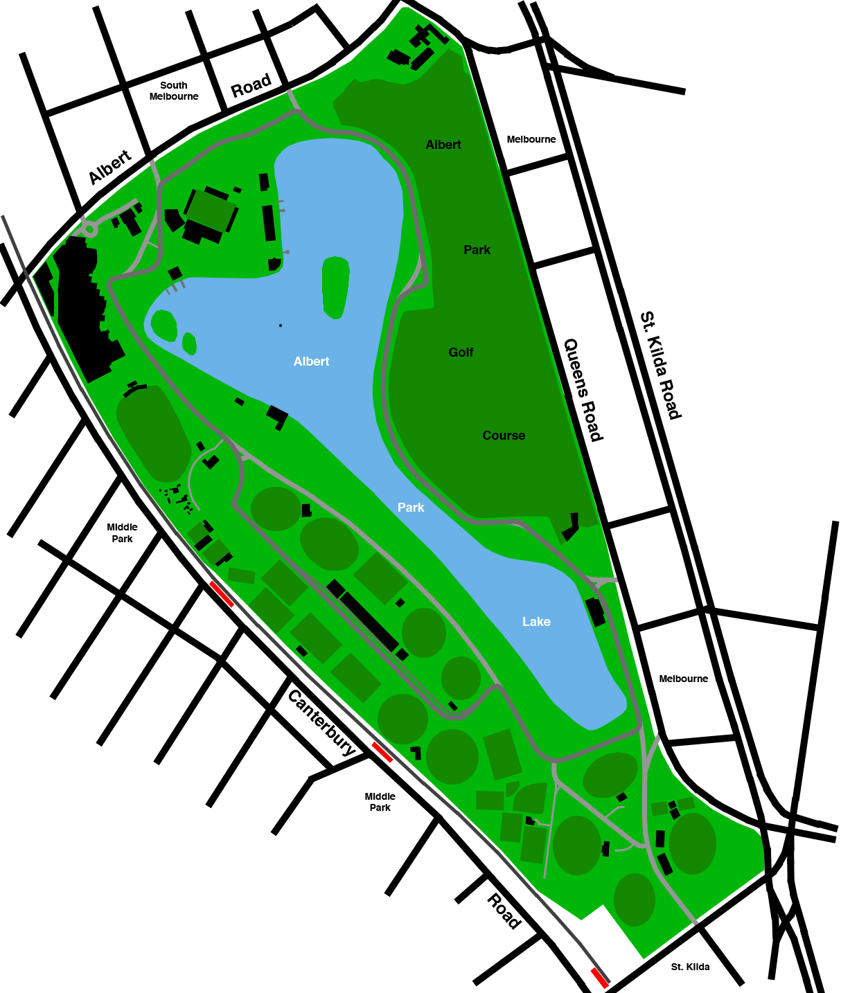 Albert Park Lake Map - Albert Park Golf Course Map (1214x1434), Png Download