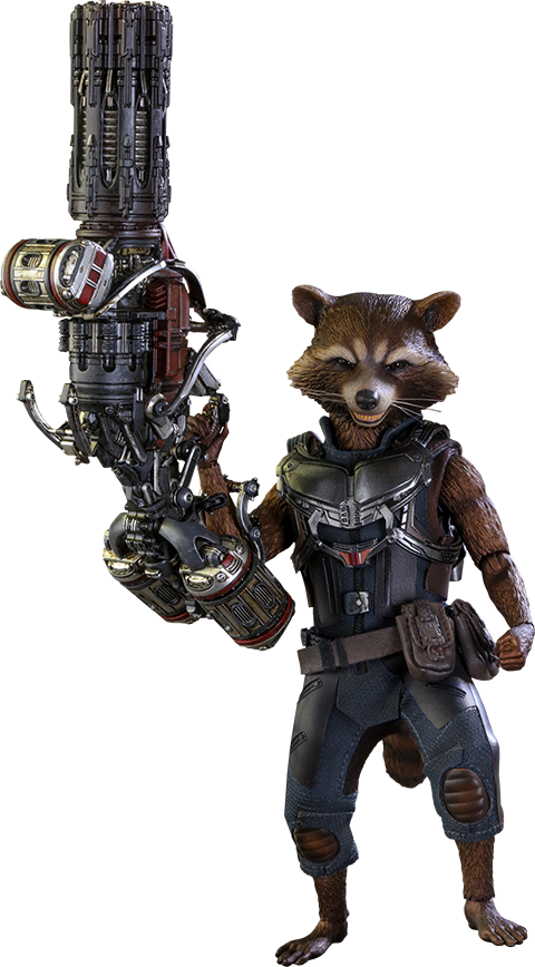Hot Toys Rocket Deluxe Version Sixth Scale Figure - Rocket Raccoon (deluxe Version) (480x868), Png Download
