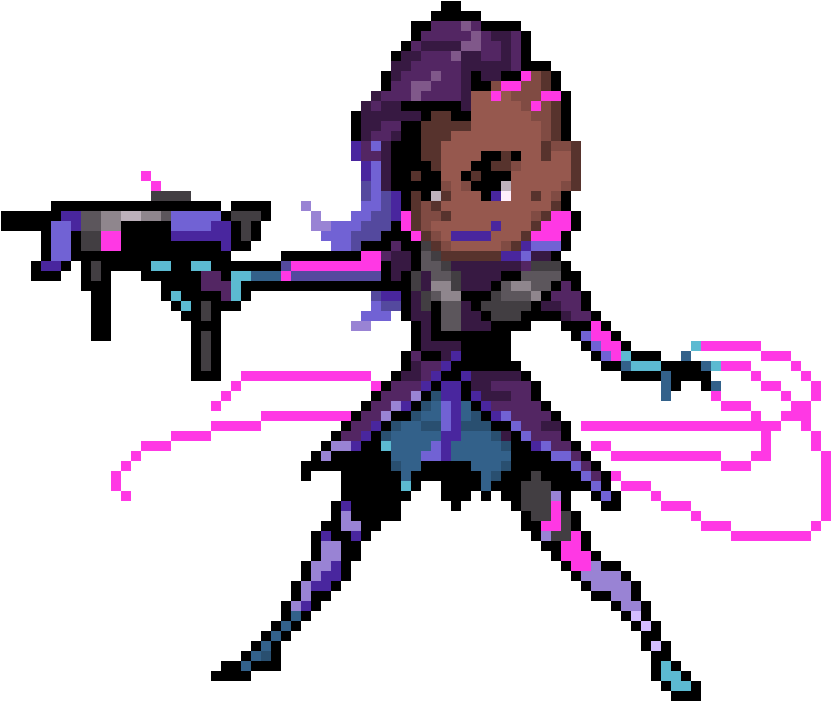 Sombra Pixel Art Spray - Overwatch Pixel Sprays Sombra (850x720), Png Download