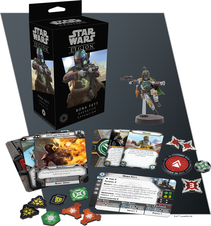 Fantasy Flight Keeps Rolling Out Expansions To Grow - Star Wars Legion Boba Fett (700x750), Png Download