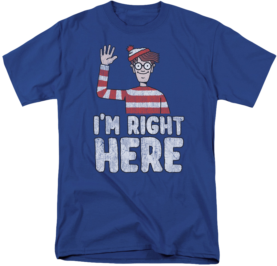 Right Here Where's Waldo T-shirt - Where's Waldo (900x864), Png Download