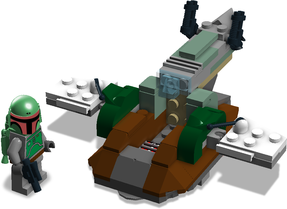 Star Wars Boba Fett Microfighter - Lego Star Wars Slave 1 Microfighter (1200x800), Png Download