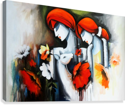 Peaceful Love Canvas Print - Printing (429x361), Png Download