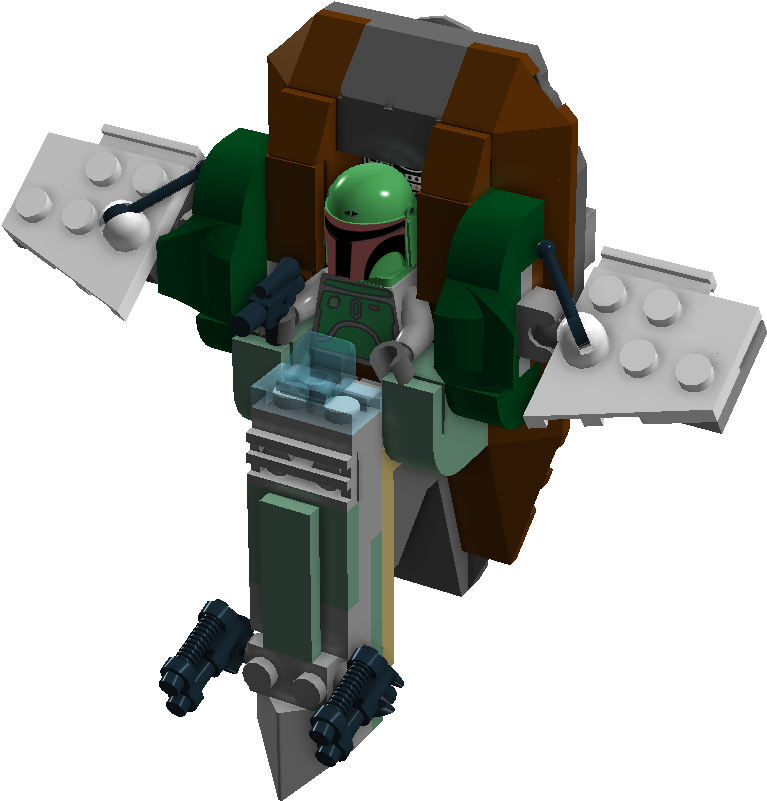Star Wars Boba Fett Microfighter - Cartoon (1200x895), Png Download
