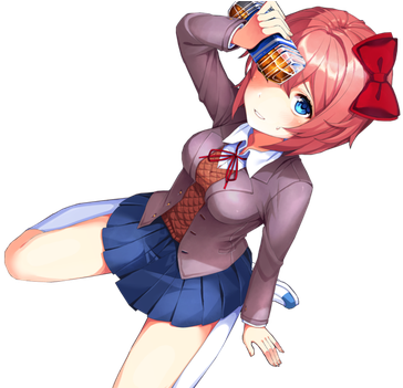 Sayori Crayon Scene Render By Erzajuliarinne-dc616xc - Sayori Crayon Scene (622x350), Png Download