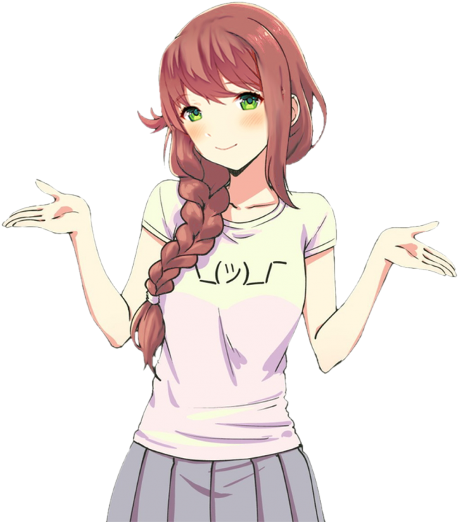 ##ddlc #doki-doki Luterature Club ##monikassshit #sayori - Love Live Riko Shrug (700x765), Png Download