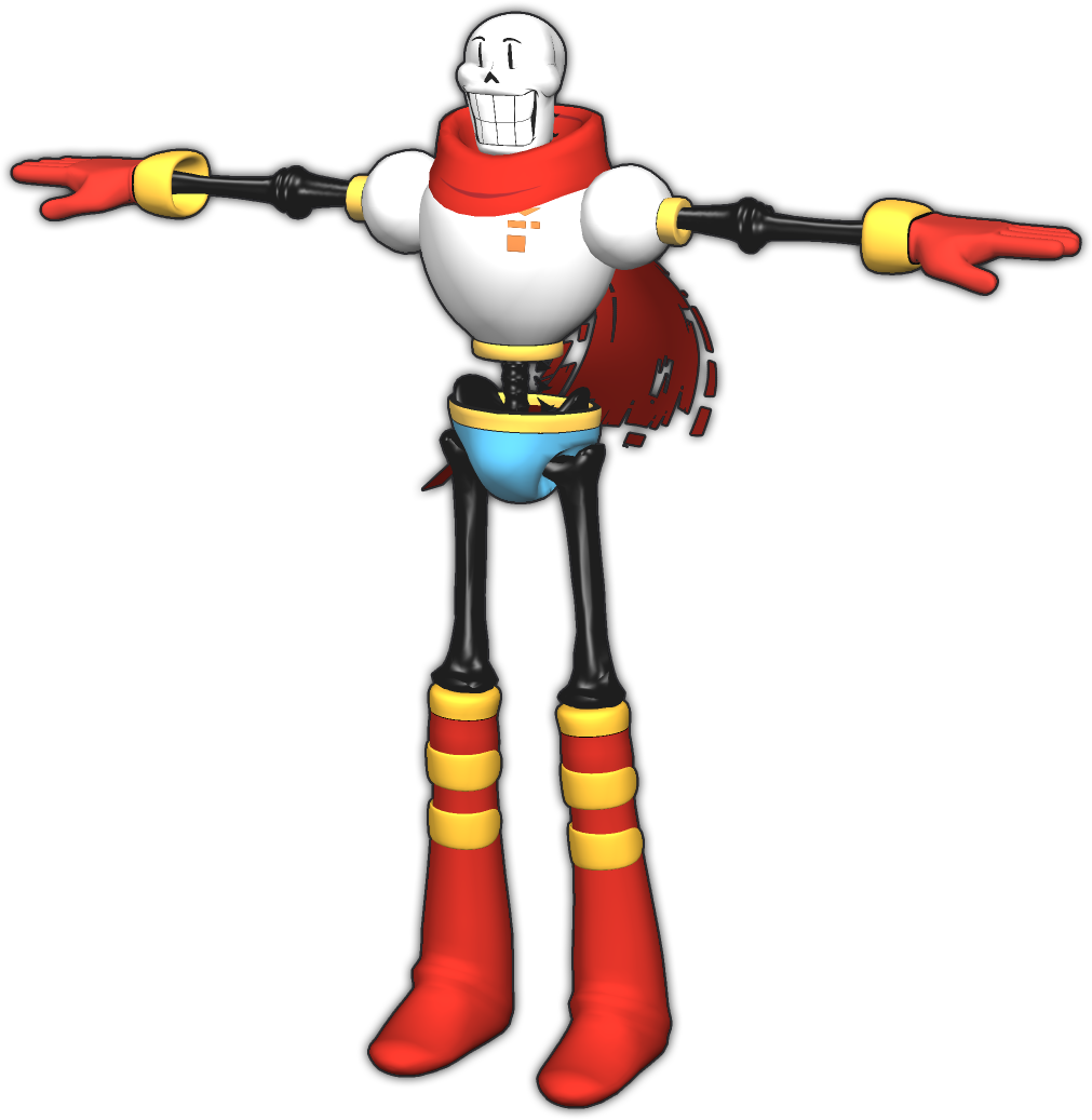 Undertale Papyrus 3d Model (1011x1037), Png Download