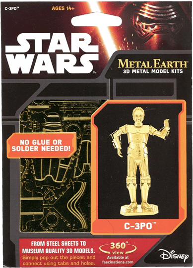 Star Wars C3po Metal Models (600x600), Png Download