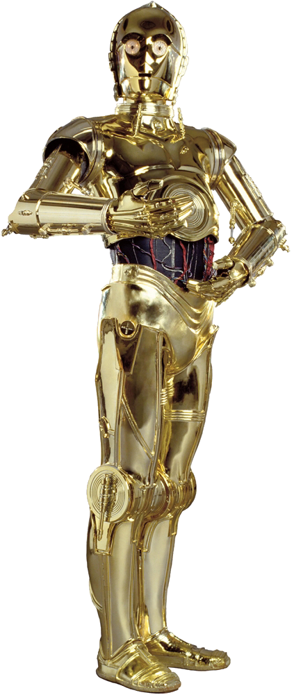 C-3po Render 02 - Roommates C-3po Giant Wall Sticker (500x1000), Png Download