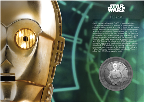 Star Wars C Po Proof Medal Cover - Star Wars (540x540), Png Download