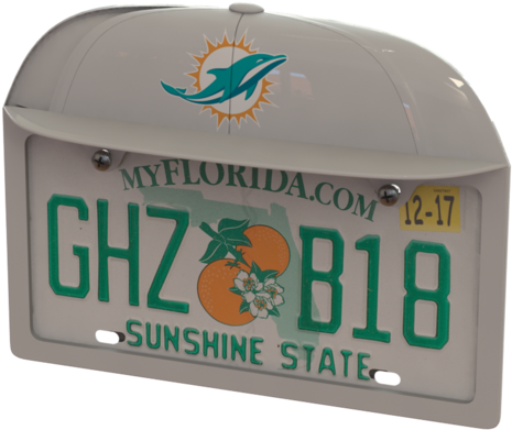 Miami Dolphins Baseball Cap Frame - Mimai Dolphins License Plate Frame (480x408), Png Download