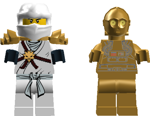Zane-c3po - Ninjago Zane With Star (623x463), Png Download