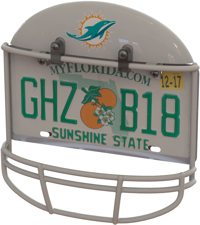 Miami Dolphins Helmet Frame - Mimai Dolphins License Plate Frame (688x757), Png Download