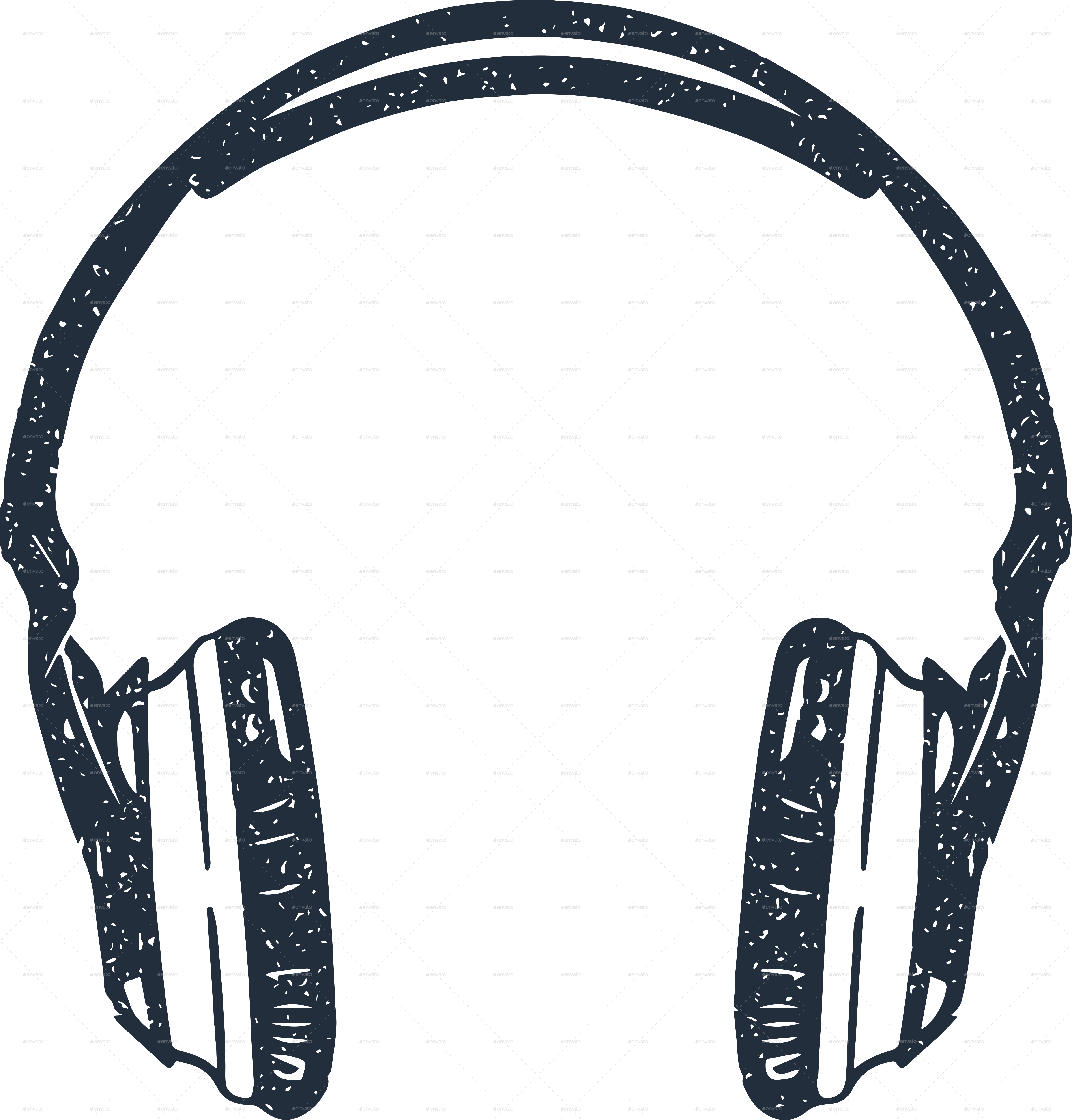 Drawn Headphone Hipster - Headphones Vector (4787x5000), Png Download