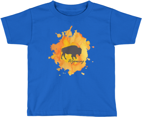 Wyoming Watercolor Burst Bison - Apollo 11 Shirt (600x600), Png Download