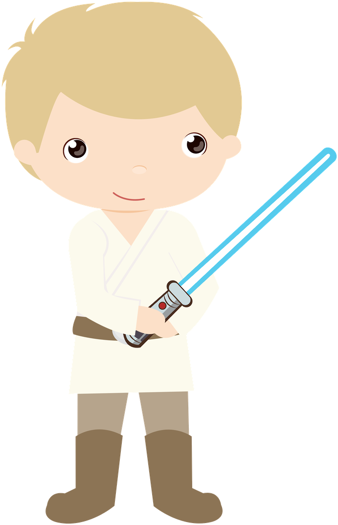 Jedi Clipart At Getdrawings - Cute Luke Skywalker Cartoon (900x1146), Png Download