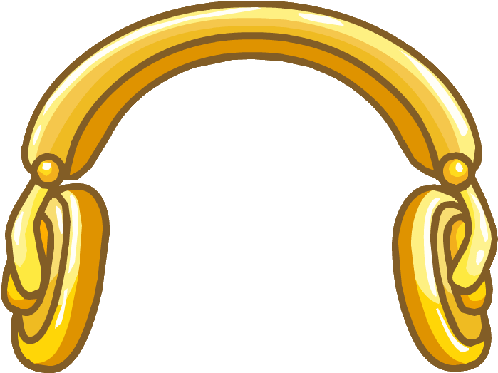35, December 8, 2013 - Club Penguin Puffle Hats Gold Headphones (736x539), Png Download