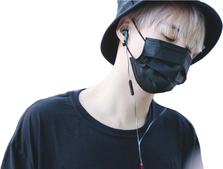 Png Free Library Render Bts By Dinotrangtn On Deviantart - Min Yoongi With Black Mask (1024x683), Png Download