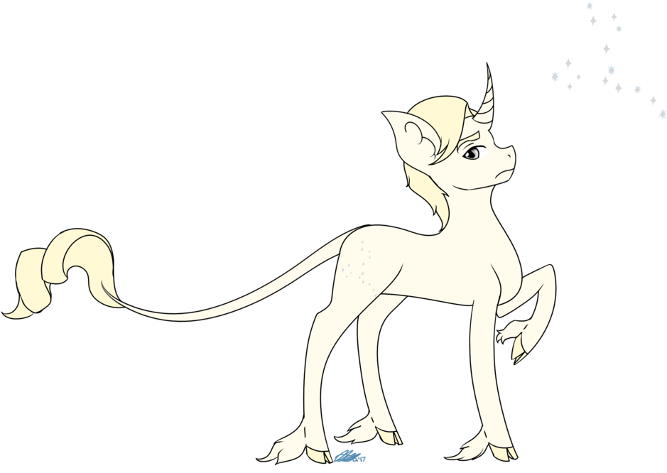 Sachanart, Classical Unicorn, Cloven Hooves, Curved - Cartoon (1024x714), Png Download