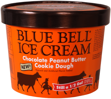 Blue Bell Releases New Chocolate Peanut Butter Cookie - Blue Bell Chocolate Peanut Butter Cookie Dough (624x494), Png Download