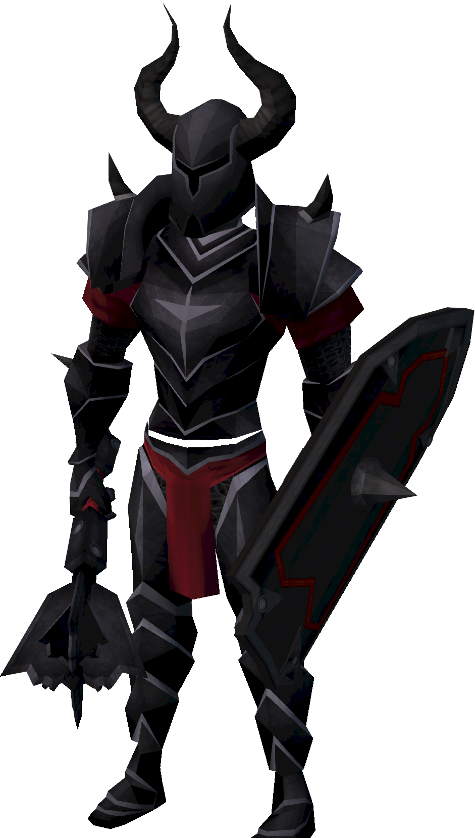 Black Knight - Tiny Black Knight Runescape (941x1658), Png Download