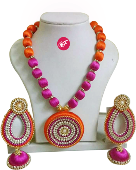 #asp19 - Silk Thread Jewellery Photos Png (600x600), Png Download