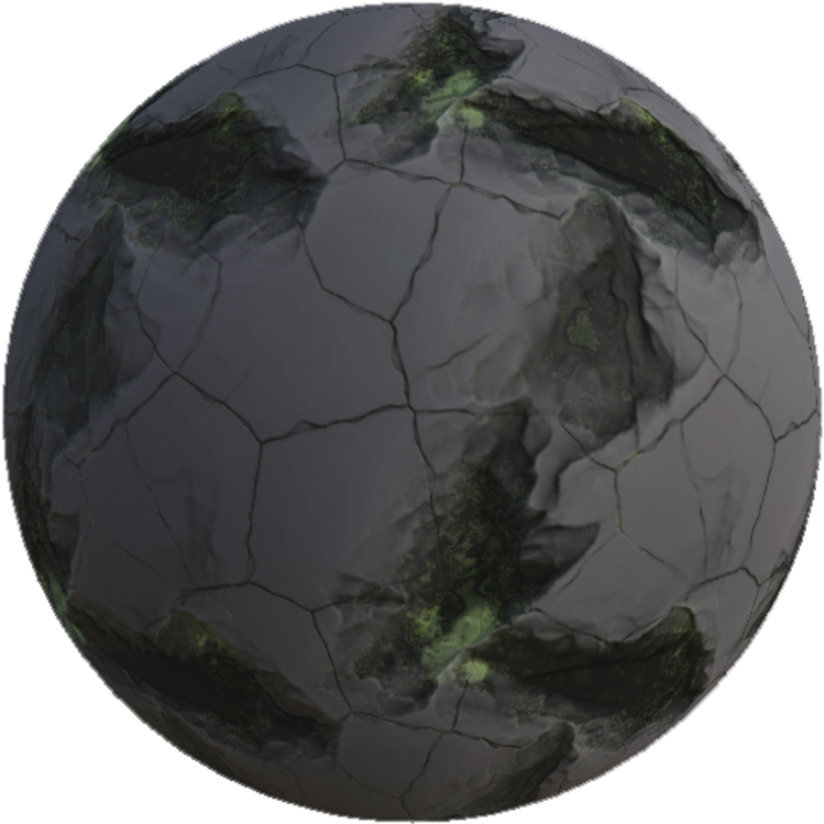 Stylized Toon Rock With Moss - Circle (760x760), Png Download