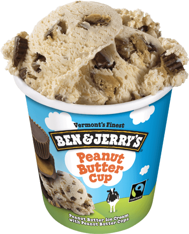 Peanut Butter Cup Pint - Ben And Jerry's Peanut Butter (374x479), Png Download
