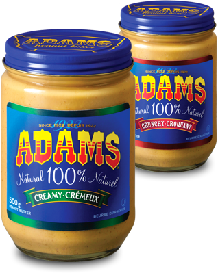 Peanut Butter 100% Creamy 16 Oz - Adams 100% Natural Creamy Peanut Butter (318x399), Png Download