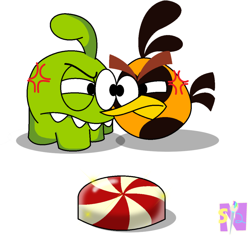 Orange Bird Who Will Get The Candy All Angry Birds - Angry Birds Pink Bird And Orange Bird (1024x995), Png Download