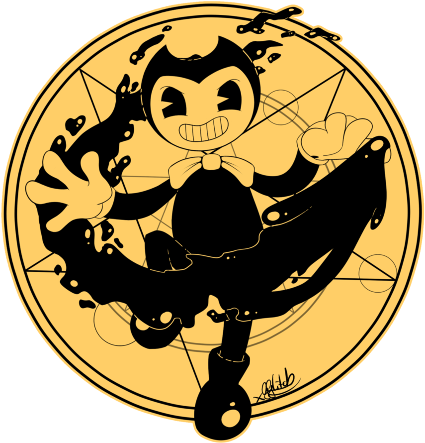 A Dream About An Ink Demon By Xgglitch-db7ij8h - Футболка Бенди (877x910), Png Download