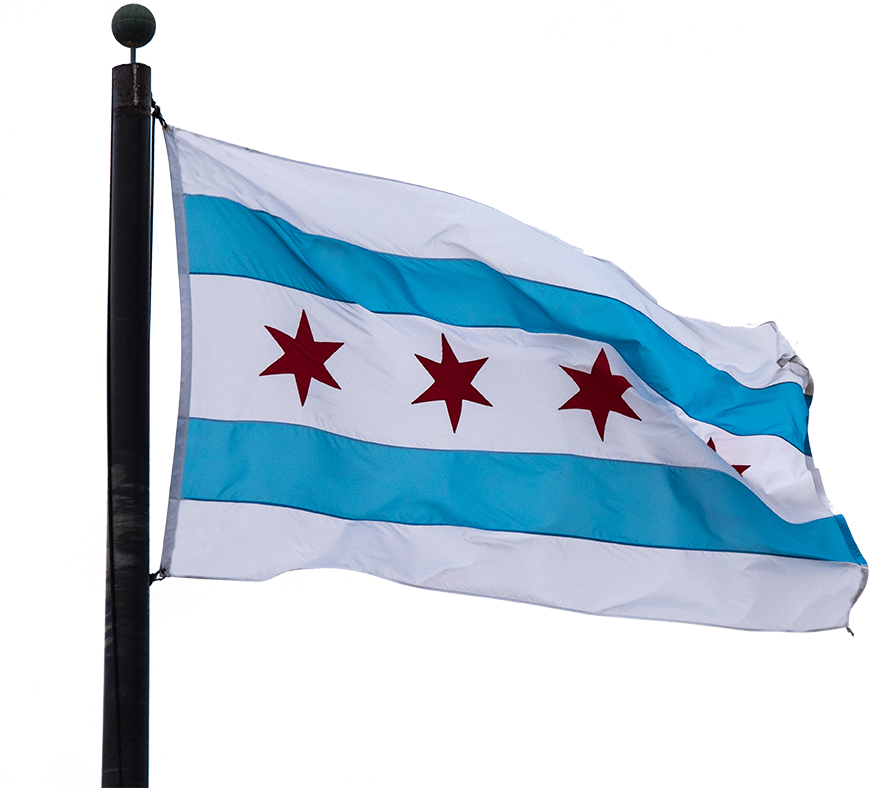 Custom Flag - Chicago Flag Png (896x788), Png Download
