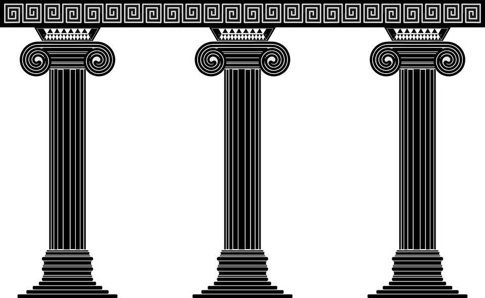 Columns Temple Architecture - Greek Pillars Clip Art (960x591), Png Download