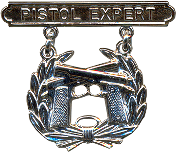 Usmc Pistol Expert Badge Usmc, Marines, Marine Corps, - Usmc Pistol Expert Badge Png (381x332), Png Download
