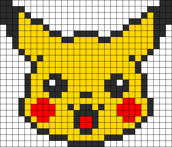 Pikachu Perler Bead Pattern (589x505), Png Download