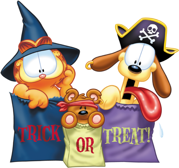 Garfield Grab Bags Men's Regular Fit T-shirt - Garfield Trick Or Treat Throw Blanket (600x580), Png Download