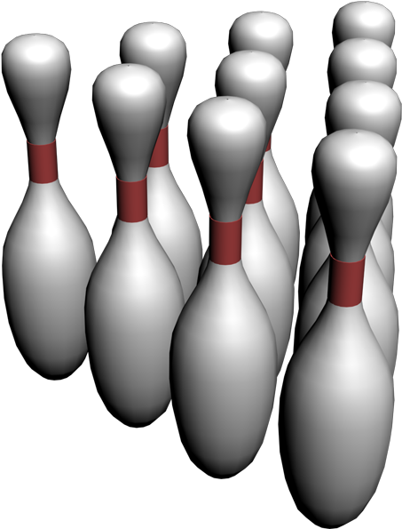 Bowling-pins - Ten-pin Bowling (477x600), Png Download