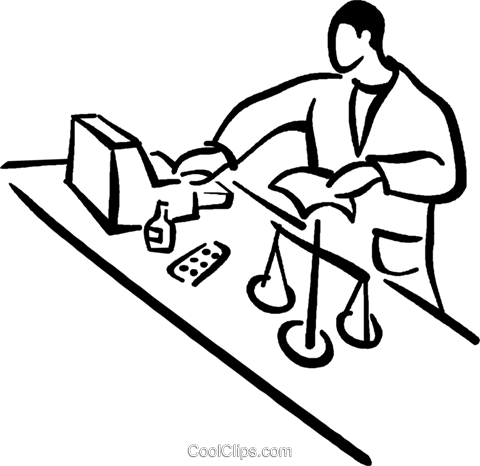 Previous - Drawing Of Pharmacist (480x466), Png Download