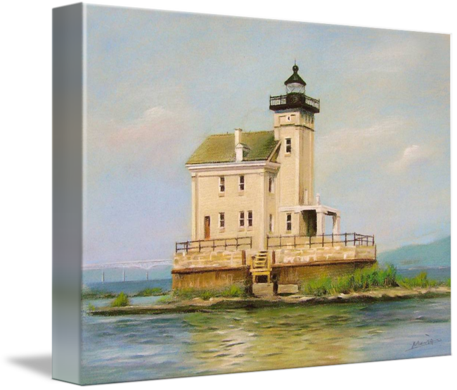 Kingston Lighthouse On Hudson River By Yunyi - Gallery-wrapped Canvas Art Print 15 X 11 Entitled Kingston (650x554), Png Download