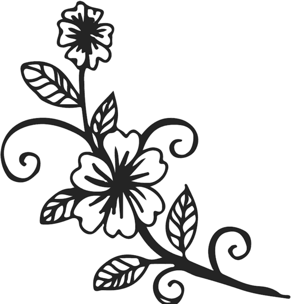 Flower & Leaf Stamps Stamptopia Svg Freeuse - Floral Stamp Clip Art (600x600), Png Download