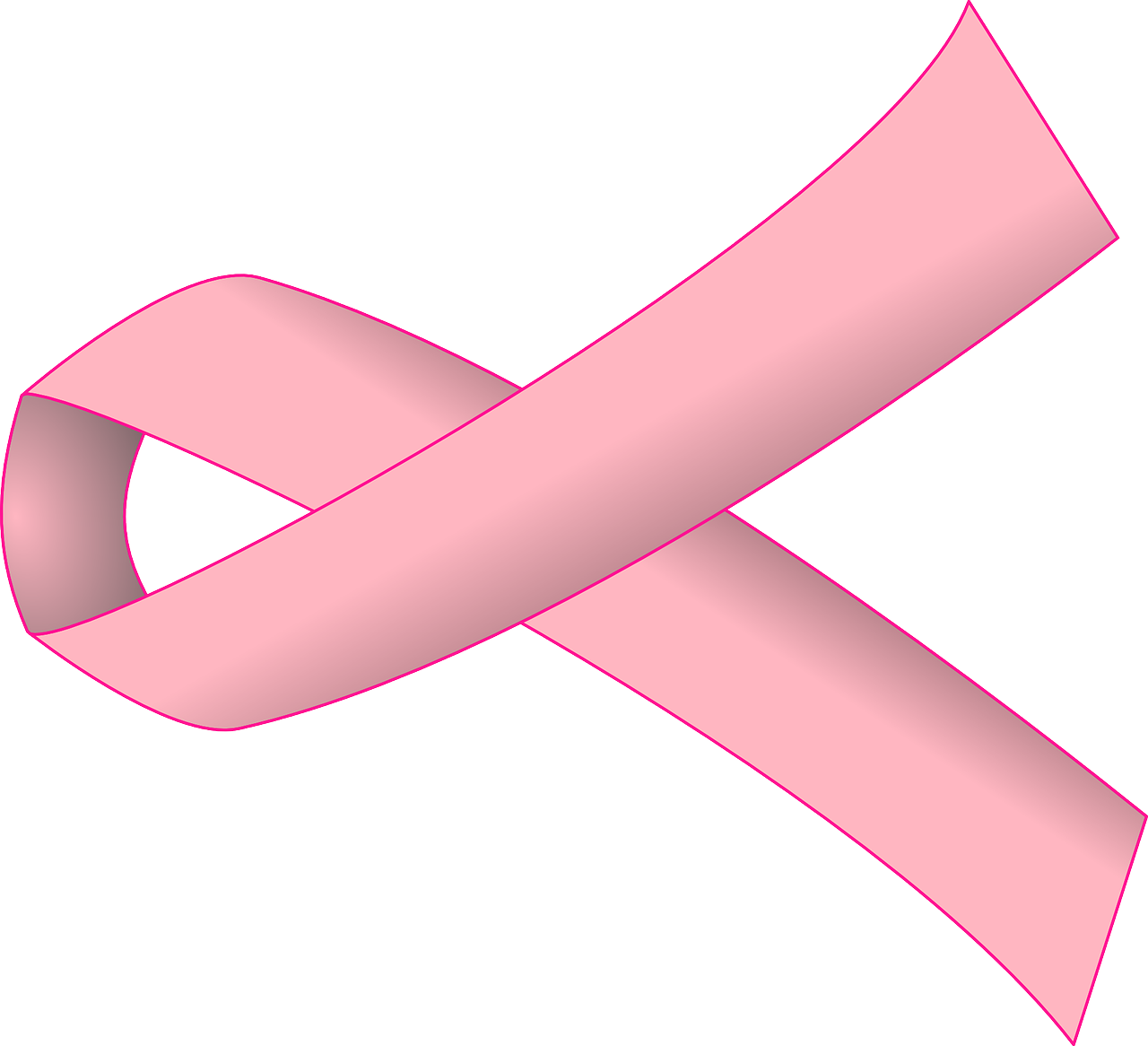 The Month Of October Is Dedicated To Breast Cancer - Pink Ribbon Clip Art (1280x1166), Png Download