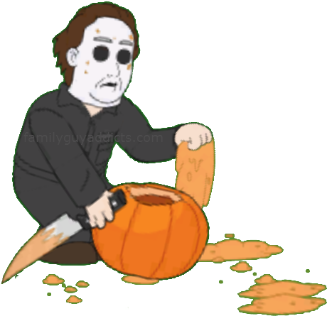 Michael Myers Carve Pumpkin - Michael Myers Family Guy Transparent (485x460), Png Download
