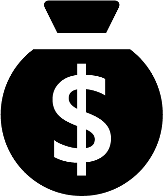 Money Bag Of Black Circular Shape With Dollars Sign - Dollar Sign With Up Arrow (400x400), Png Download