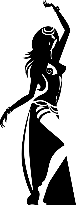 Sexy Silhouette Dancer Wall Sticker - Belly Dance Vector (289x780), Png Download