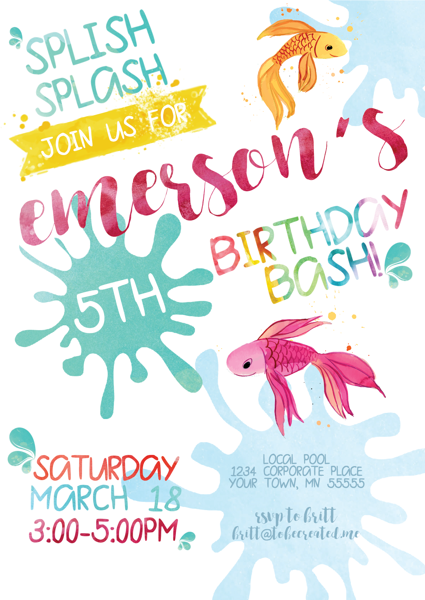 Have A Blast At This Splish Splash Birthday Party This - Illustration (1500x2100), Png Download