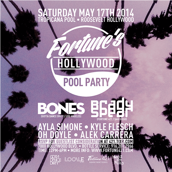 Fortune's Hollywood Pool Party - Poster (550x770), Png Download