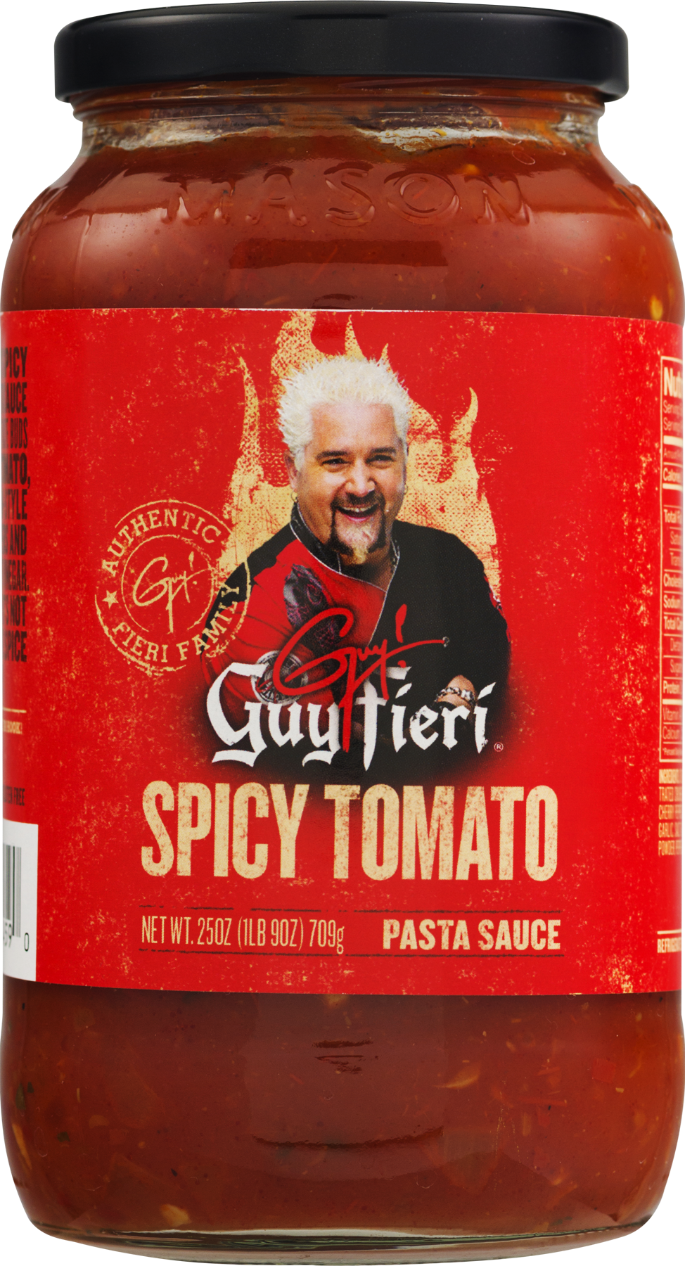 Guy Fieri Pasta Sauce Pepperoni Marinara (974x1800), Png Download