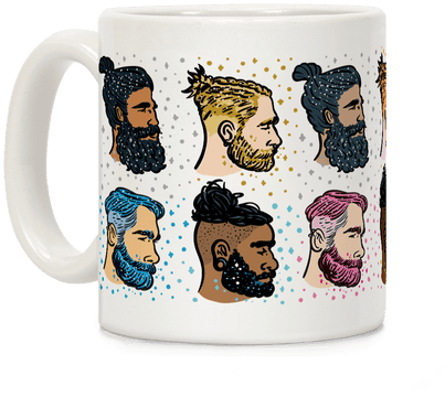 Glitter Beards, Braids And Man Buns Coffee Mug - 15 Oz. In N Out Burger Ceramic Coffee Mug (484x484), Png Download